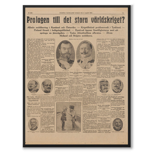Poster första världskriget bryter ut 1914