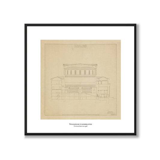Poster originalritning stockholms stadsbibliotek gunnar asplund