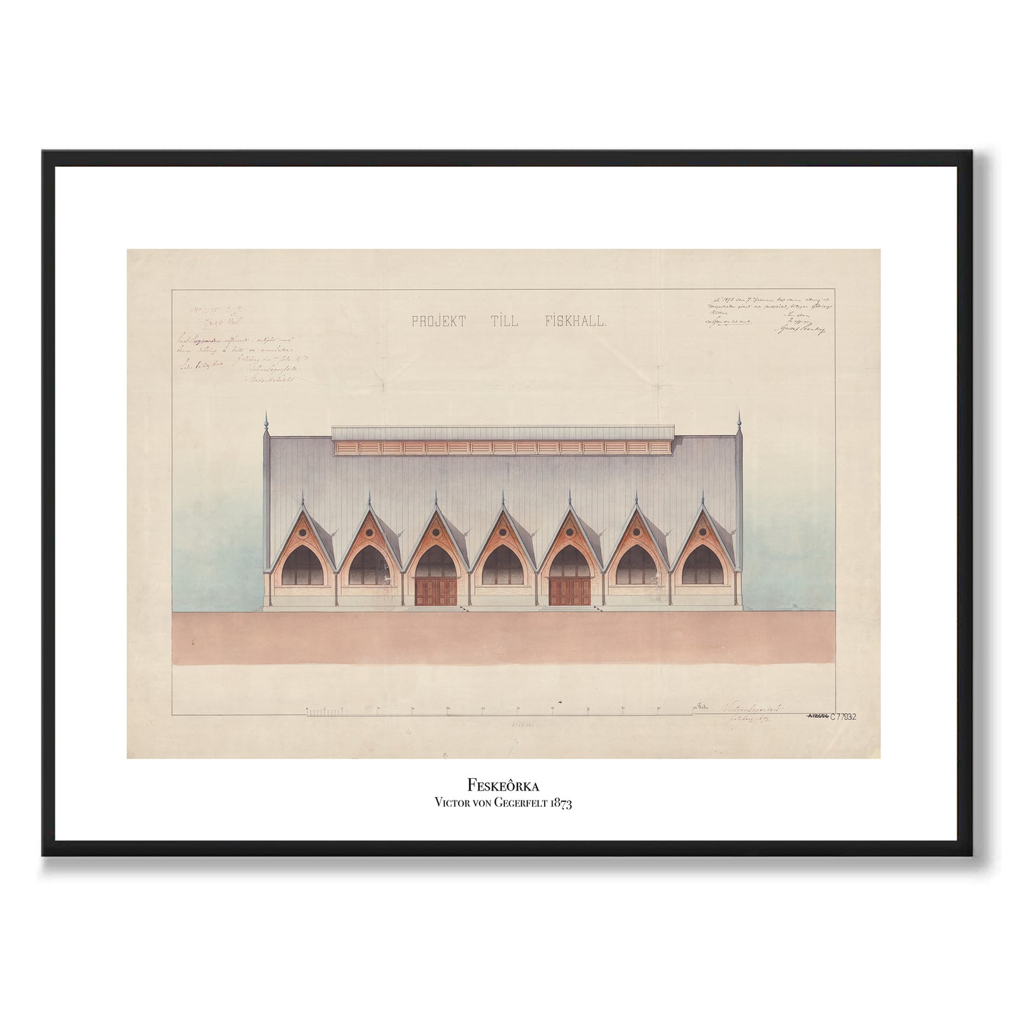 Poster fiskekyrkan feskekörka feskekôrka Göteborg originalritning gegerfelt