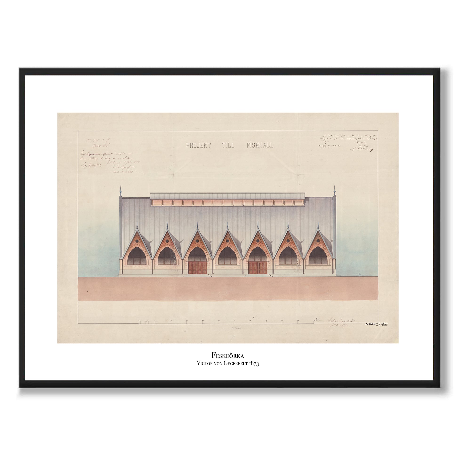 Poster fiskekyrkan feskekörka feskekôrka Göteborg originalritning gegerfelt