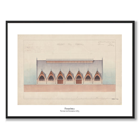 Poster fiskekyrkan feskekörka feskekôrka Göteborg originalritning gegerfelt