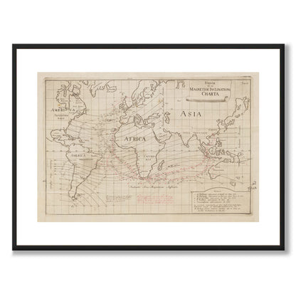Poster karta världskarta ostindiska kompaniet Ekeberg kina