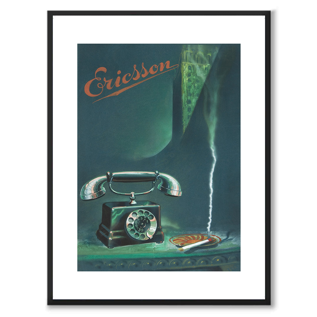 Poster reklamaffisch LM Ericsson 1929 art deco