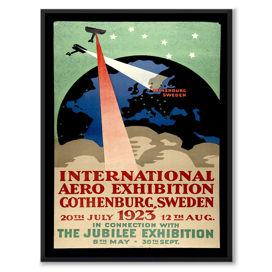 Poster jubileumsutställningen Göteborg 1923 internationella luftfartsutställningen