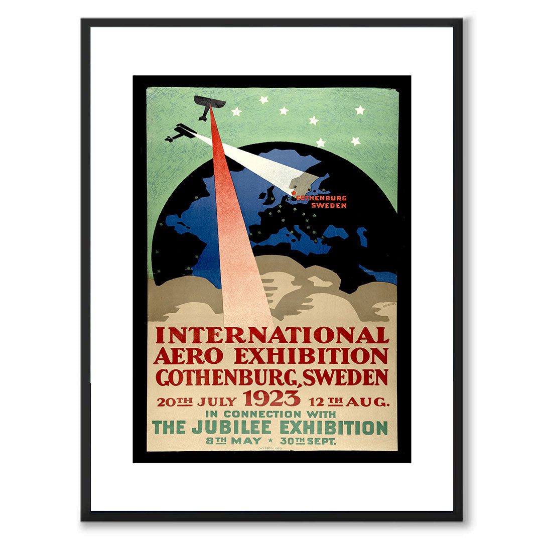 Poster jubileumsutställningen Göteborg 1923 internationella luftfartsutställningen