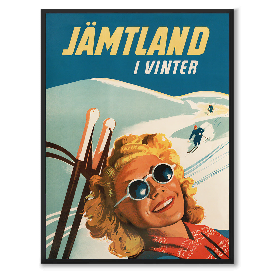 Poster jämtland skidåkning vintersport 1950-tal