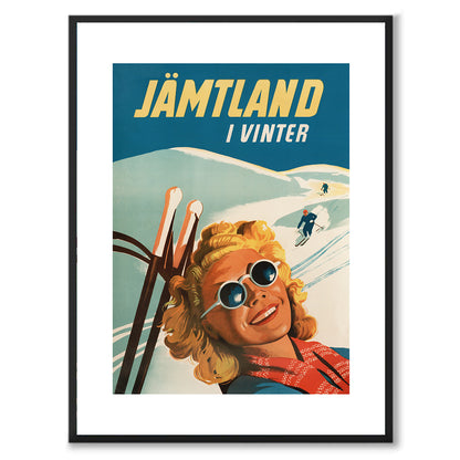 Poster jämtland skidåkning vintersport 1950-tal