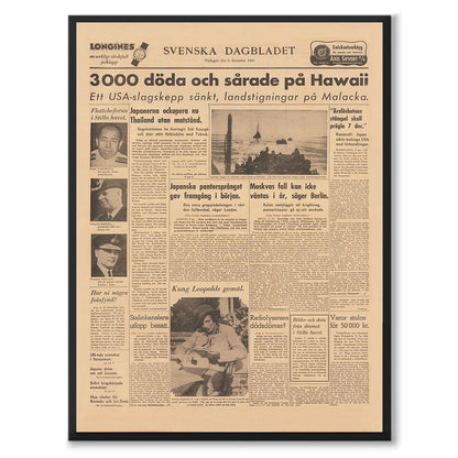 Poster pearl harbor attacken 1941 Svenska Dagbladet