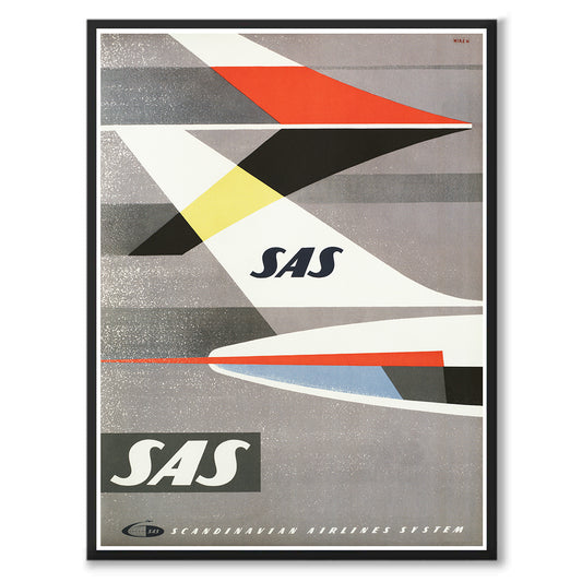 Poster reklamaffisch SAS Scandinavian Airlines System 1960