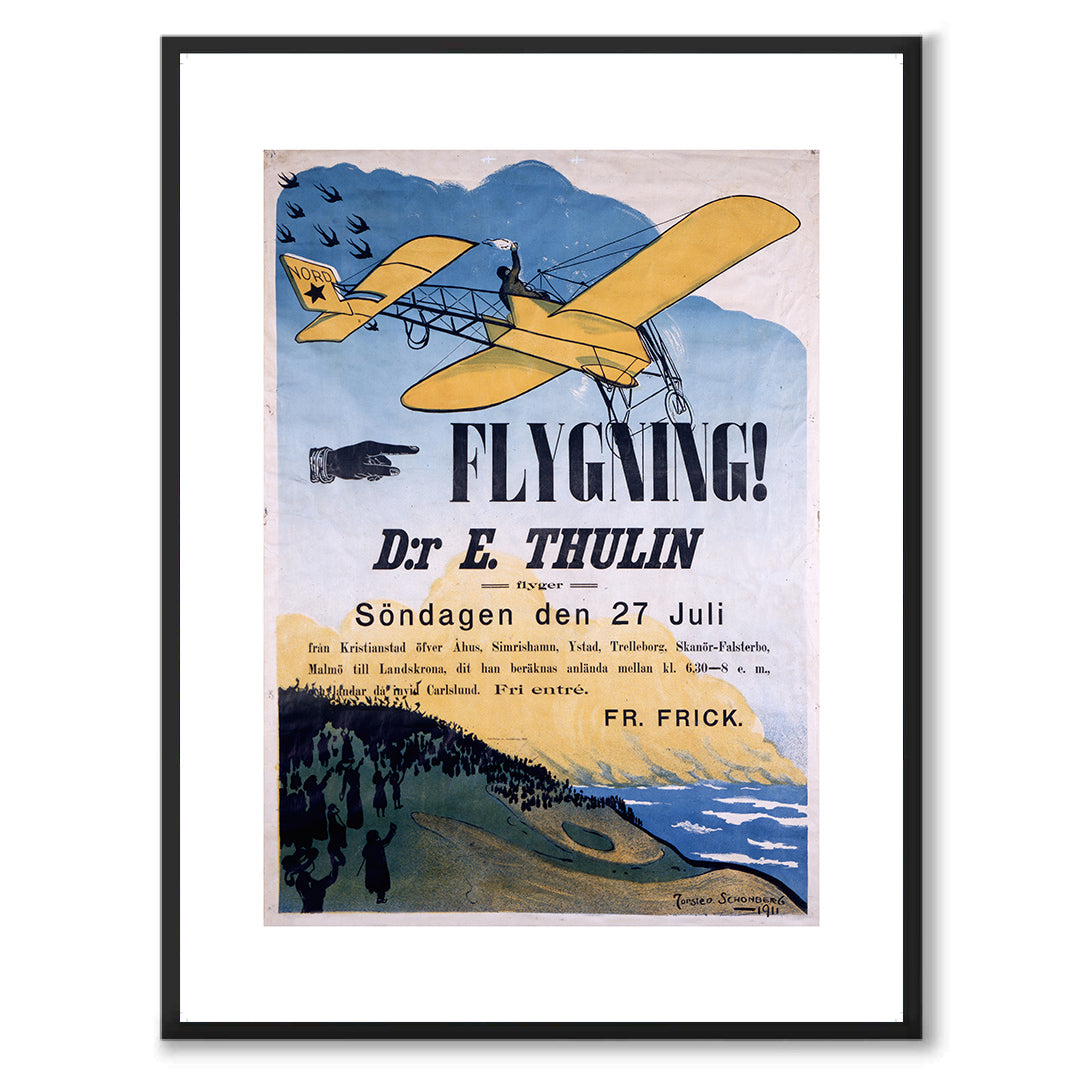 Poster affisch flygning 1911 Enoch Thulin