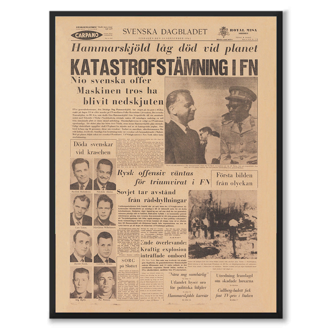 Poster dag hammarskjöld FN Kongo kongokrisen