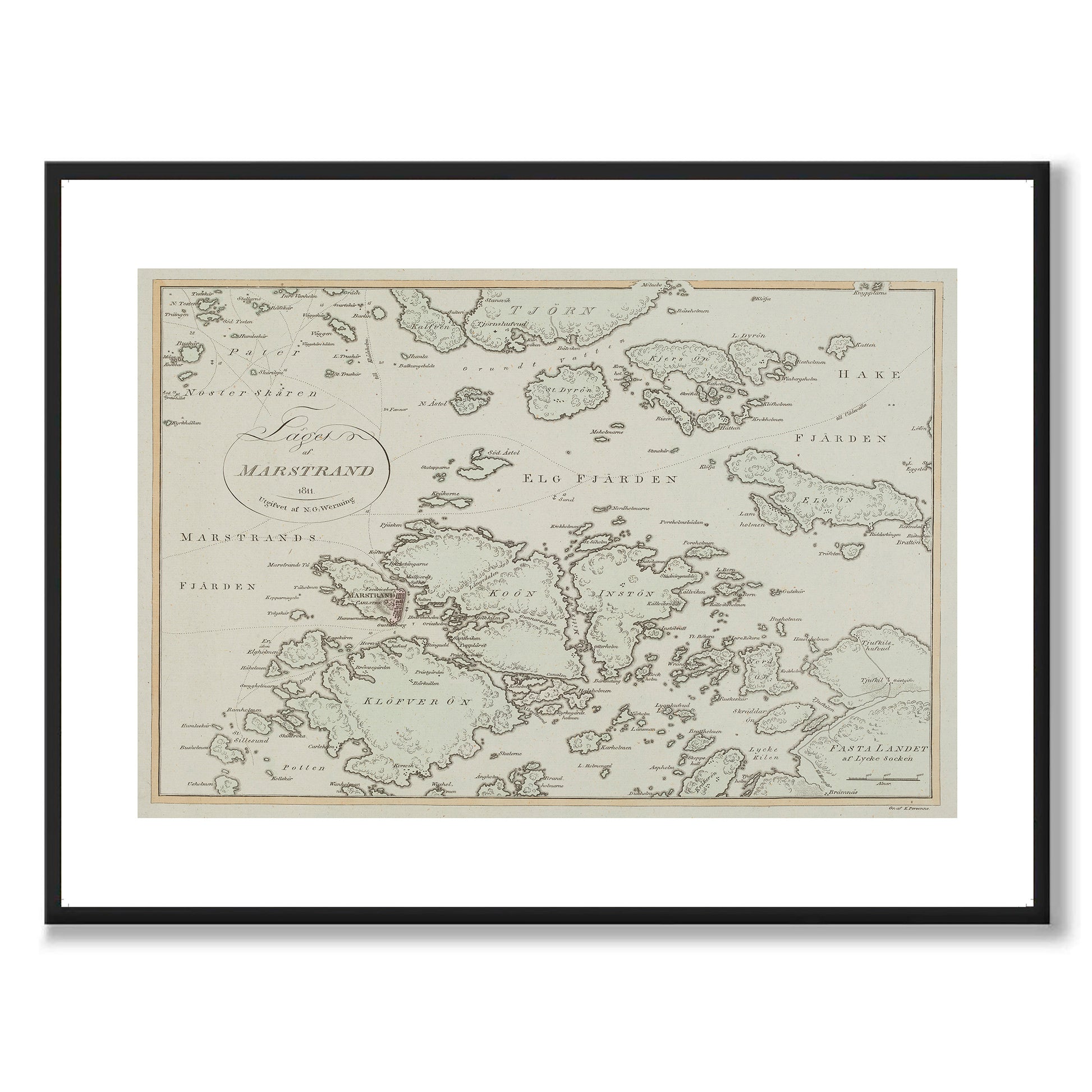 Poster historisk karta över Marstrand