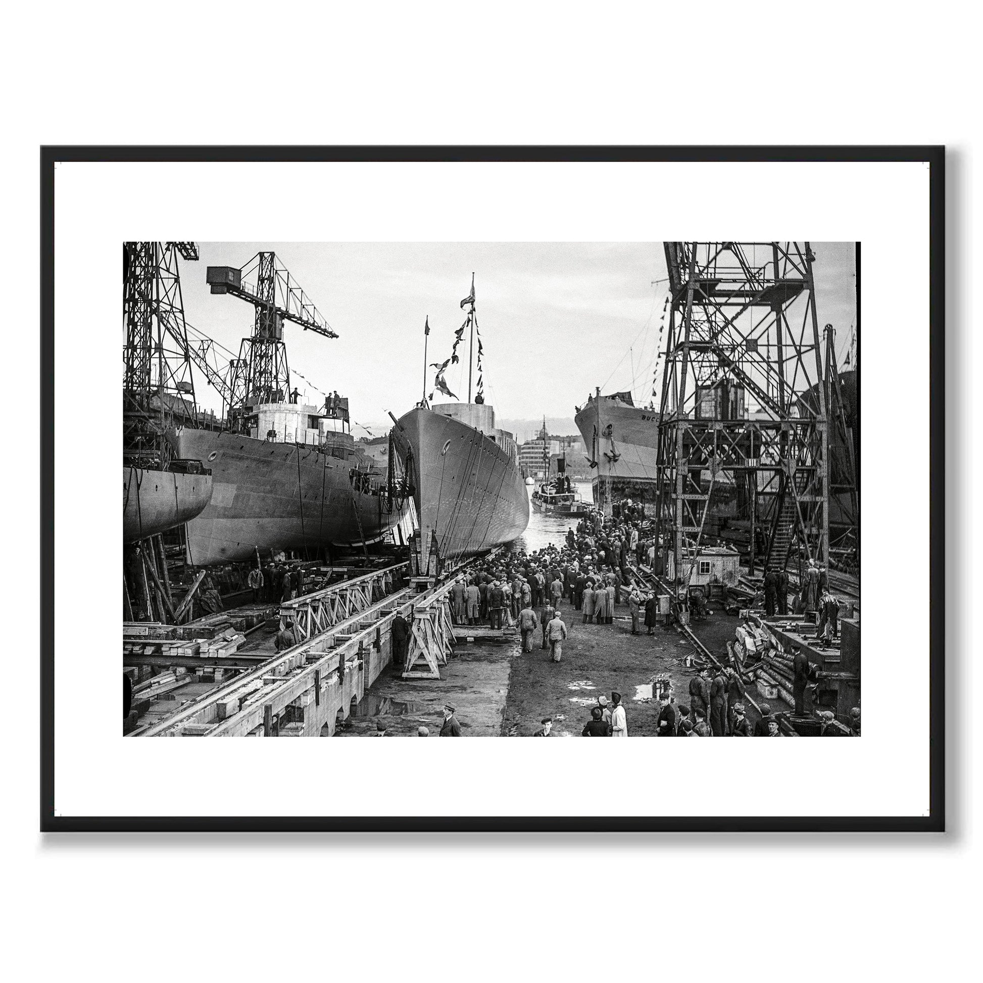 Poster fotografi sjösättning jagare fartyg göteborg