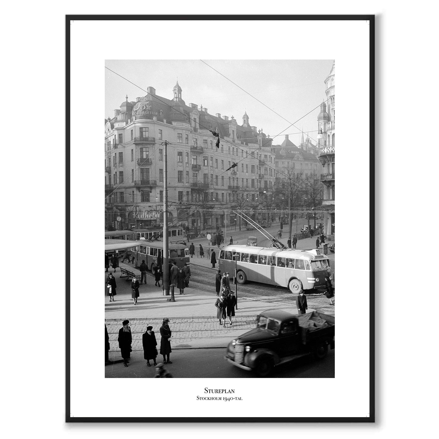 Poster stureplan fotografi stadsliv 1940