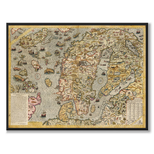 Poster Carta Marina Norden 1500-tal Karta