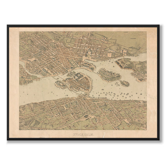 Poster historiska karta över stockholm