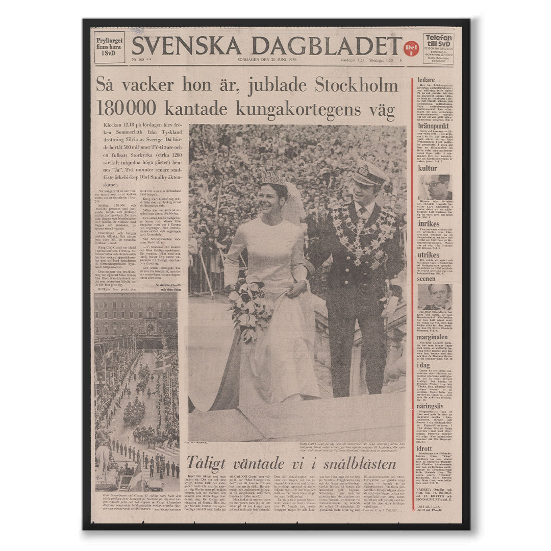 Poster Kungliga bröllopet 1976 carl xvi gustaf silvia kungen