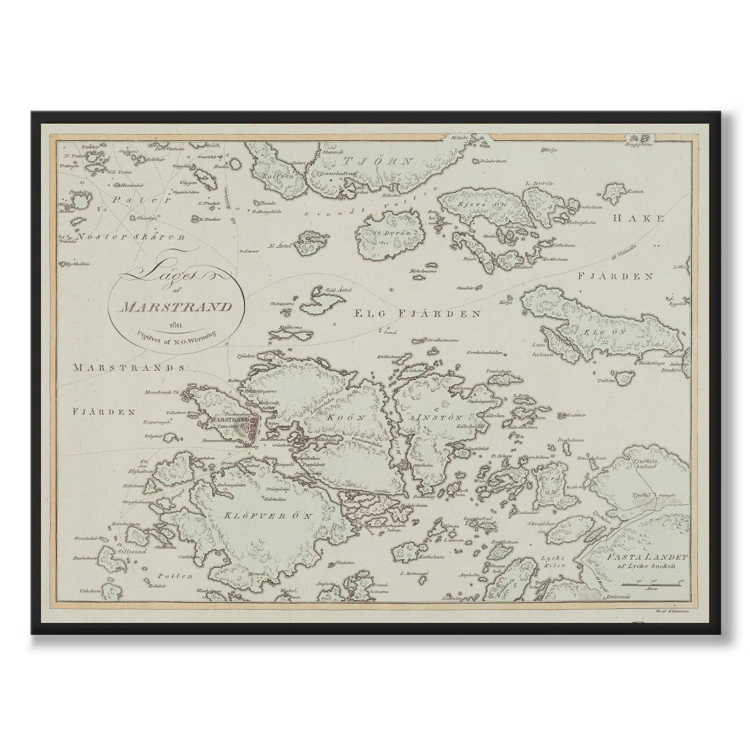 Poster historisk karta över Marstrand
