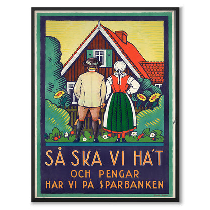 poster retro affisch sverige svensk sparbanken