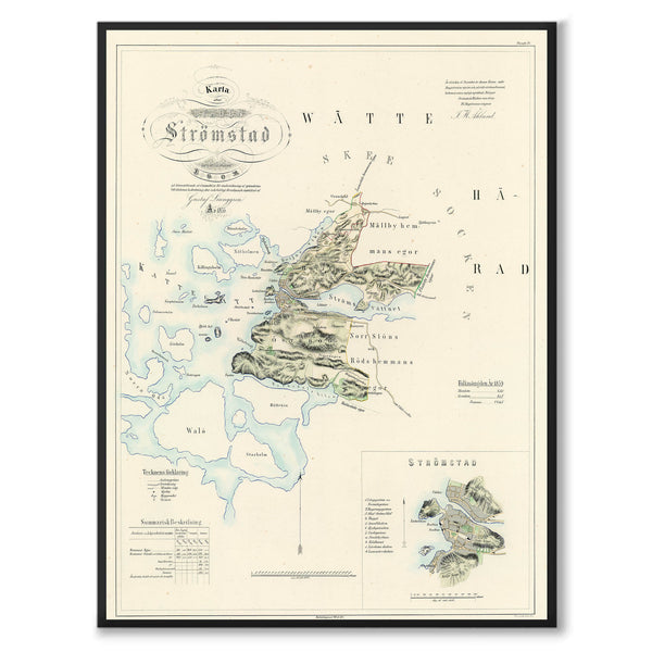 Map of Strömstad in 1855 – Arkivet