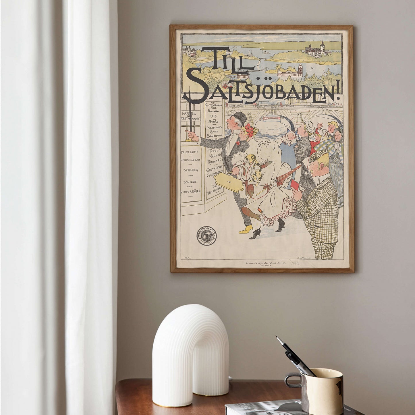 Poster retro affisch saltsjöbaden saltsjöbanan