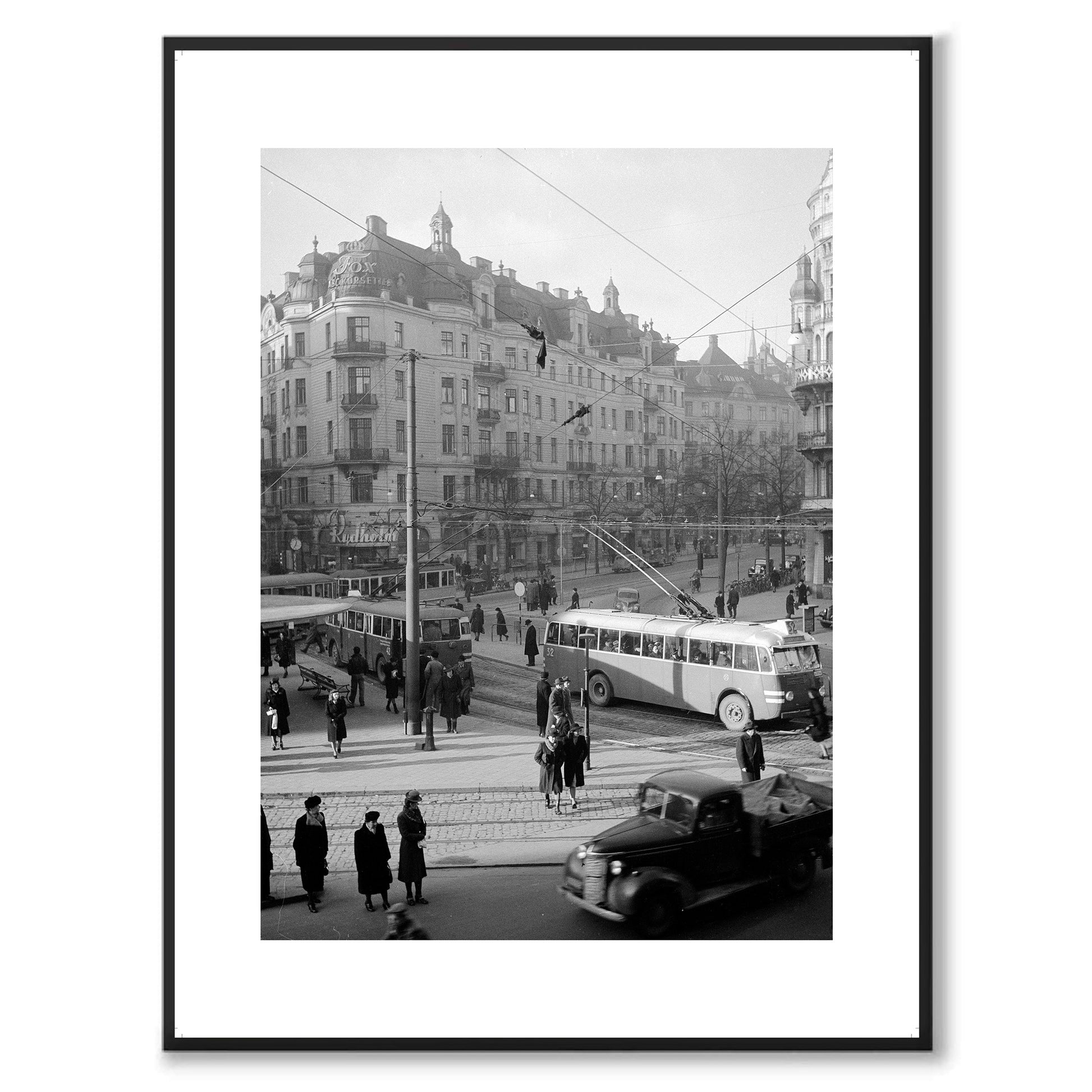 Poster stureplan fotografi stadsliv 1940