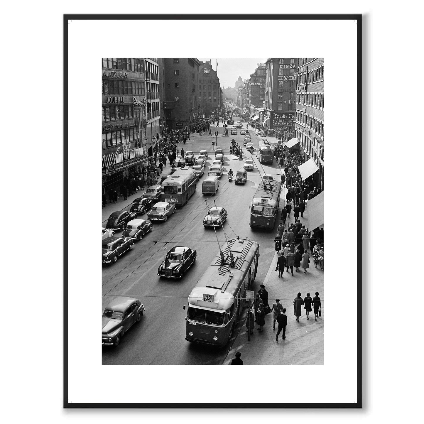 Poster fotografi stadsliv kungsgatan 1960 stockholm