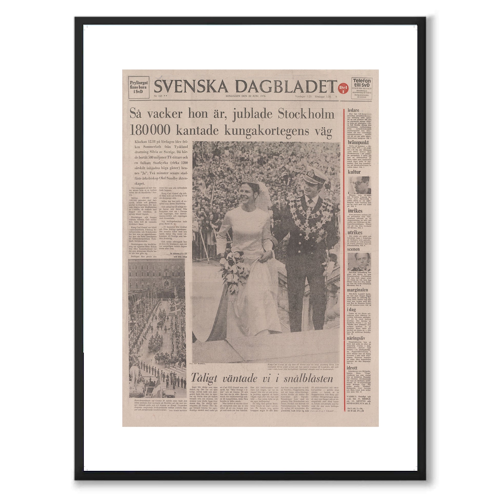Poster Kungliga bröllopet 1976 carl xvi gustaf silvia kungen